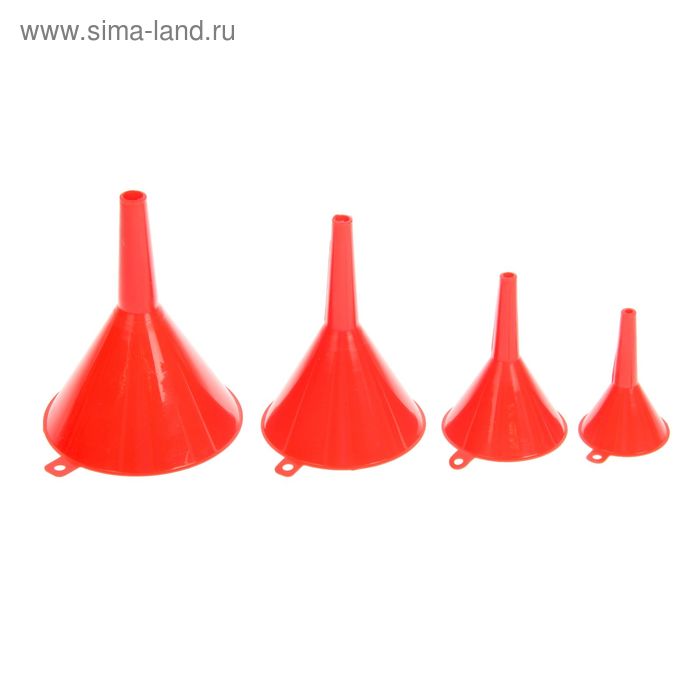 Воронка для ГСМ, диаметр: 50 мм, 75 мм, 95 мм, 115 мм, набор 4 шт. - Фото 1