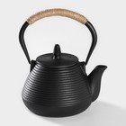 Чайник чугунный Доляна «Атьяф», 1 л, с ситом, цвет чёрный - фото 4576326