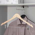 Вешалка-плечики для одежды с зажимами Доляна, размер 46-48, цвет светлое дерево - Фото 1