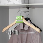 Плечики для одежды с зажимами Доляна, размер 46-48, цвет светлое дерево - Фото 10