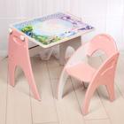 Комплект детской мебели «Части света»: парта, мольберт, стульчик. Цвет розовый - Фото 4