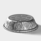 Формы для выпечки и запекания Доляна, набор 2 шт., 770 мл, d=19.5 см, фольга, серебристые - Фото 4