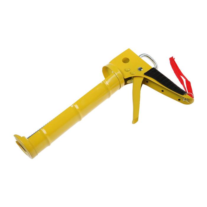 Пистолет для герметика ТУНДРА, полуоткрытый, зубчатый шток, 225 мм - Фото 1