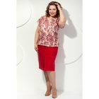 Блуза женская, размер 52, цвет персиковый+красный Б-179/1 - Фото 2
