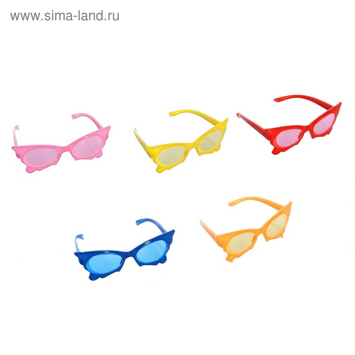 Карнавальные очки детские "Бабочка" цветное стекло, цвета МИКС - Фото 1