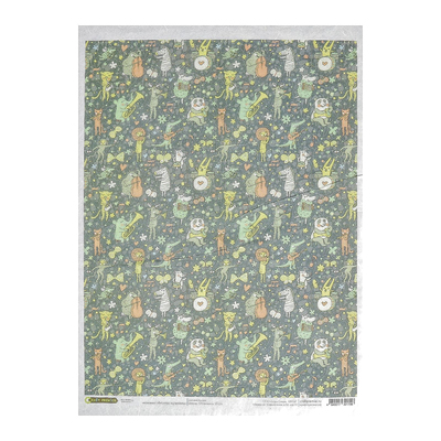 Рисовая бумага для декупажа "Веселые музыканты" формат A3, 25г/м