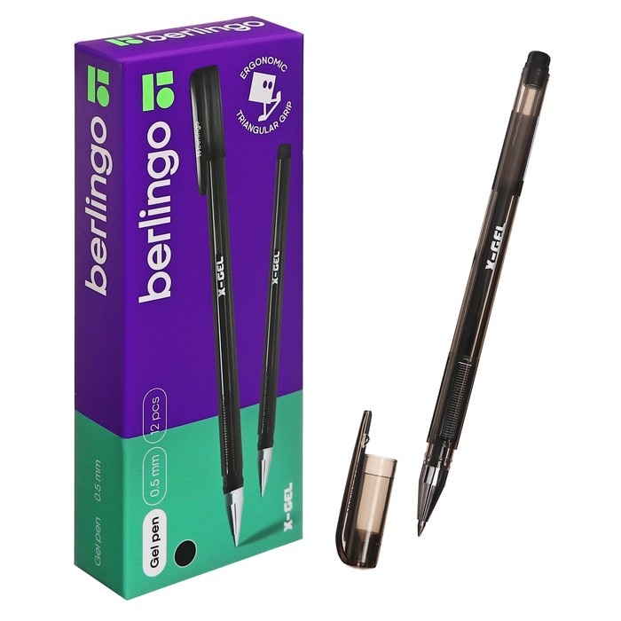 Ручка гелевая 0.5 мм Berlingo X-Gel, стержень чёрный - Фото 1