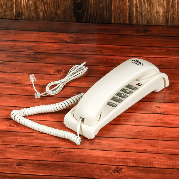 Проводной телефон RITMIX RT-007, настольно-настенный, стильный дизайн, белый