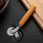 Нож для пиццы и теста Доляна «Ретро», 16 см, два лезвия, цвет бежевый - фото 8337295
