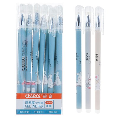 Ручка гелевая 0,5 мм, синий, со стираемыми чернилами, корпус прорезиненный МИКС (штрихкод на штуке)