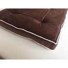 Подушка на стул 38х38 см, h 5 см, цвет коричневый, велюр, поролон, кант - Фото 2