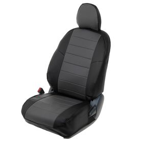 

Авточехлы для Daewoo Gentra, 2005-2015, черный, серый, экокожа, набор