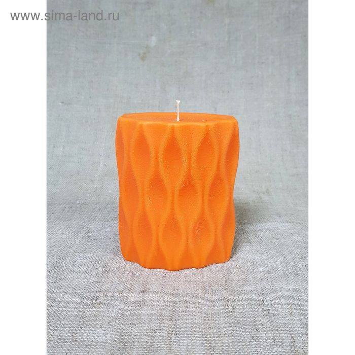 Свеча "Волна" 9,5х11,5см, оранжевая - Фото 1