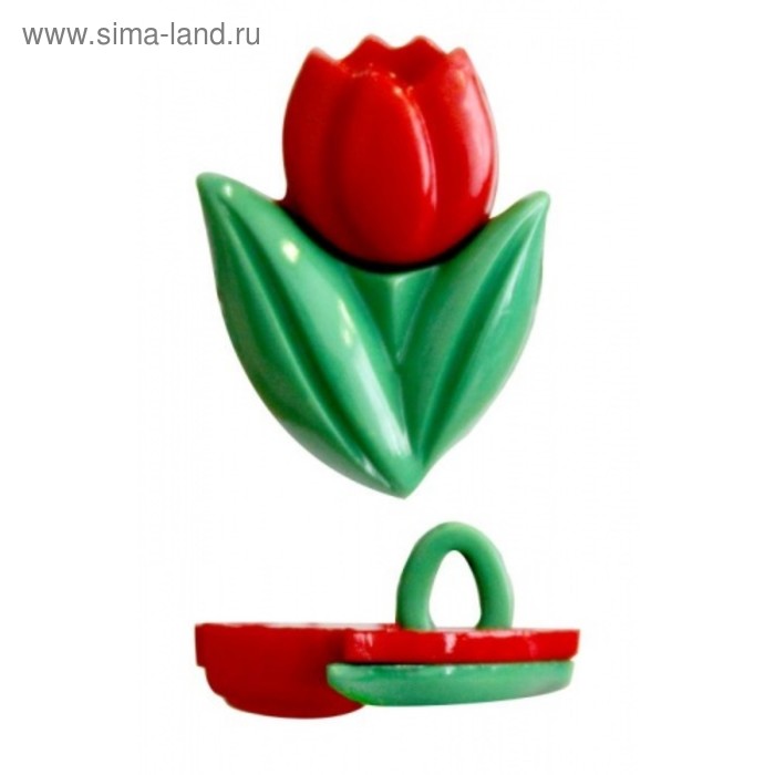 Пуговица детская "Тюльпан", 18мм, цвет красный - Фото 1