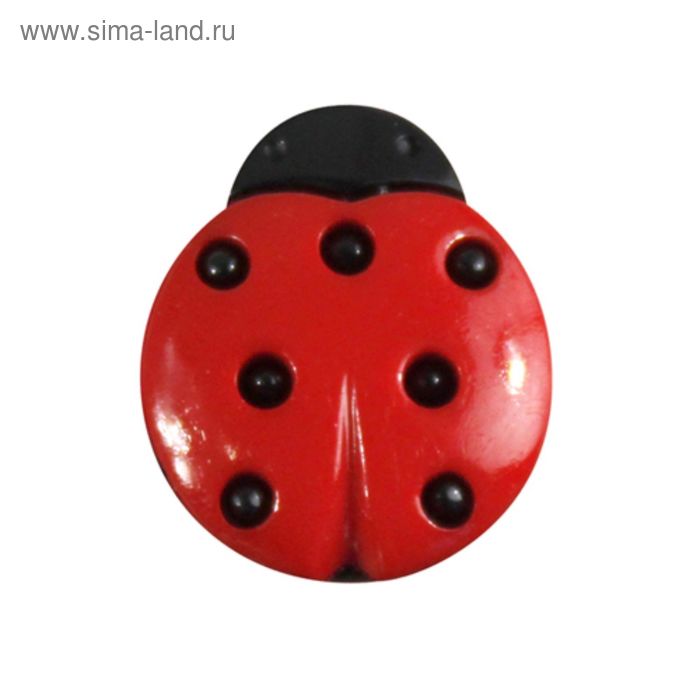 Пуговица детская "Божья коровка", 13 мм, цвет красный - Фото 1