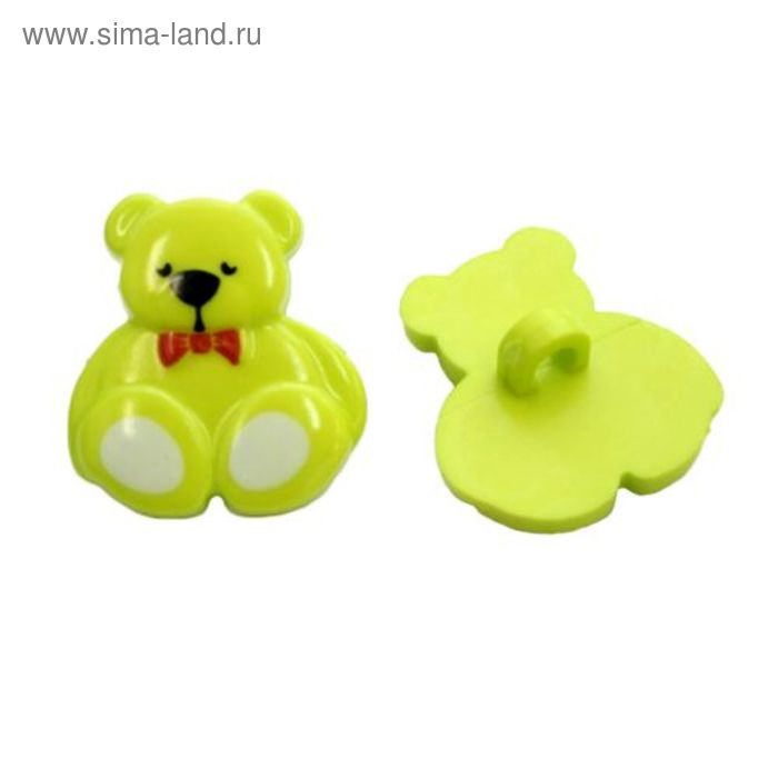 Пуговица детская "Мишка", цвет светло-зелёный - Фото 1