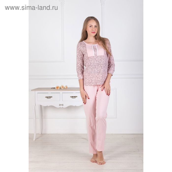 Пижама женская (джемпер, брюки) "Лотос 2" 1092-V2 цвет розовый, р-р 56 - Фото 1