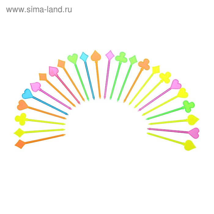 Шпажки для канапе «Карты», масти, набор 24 шт. - Фото 1