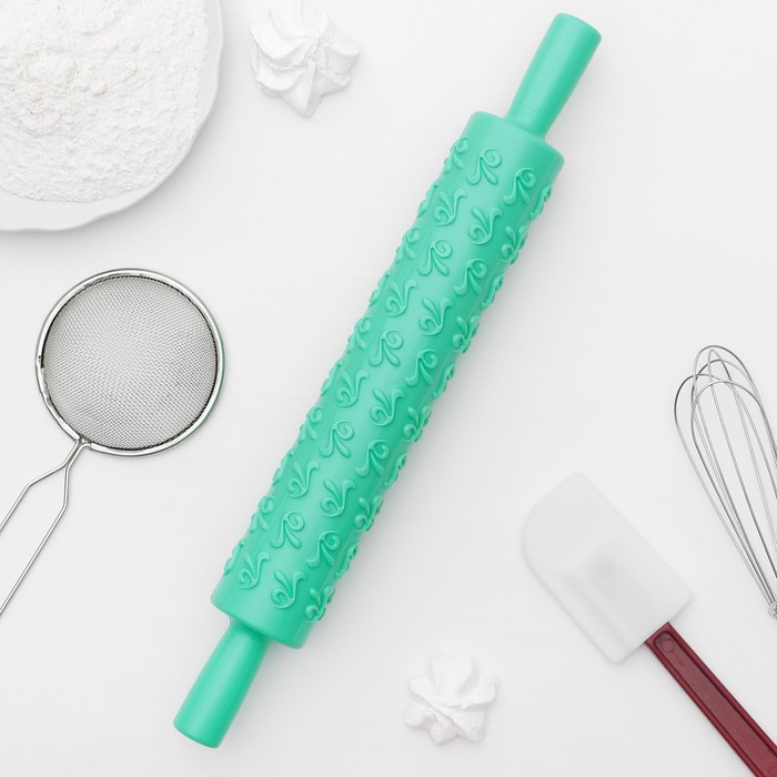 Скалка кондитерская 37 см "Узор", фактурная - Фото 1