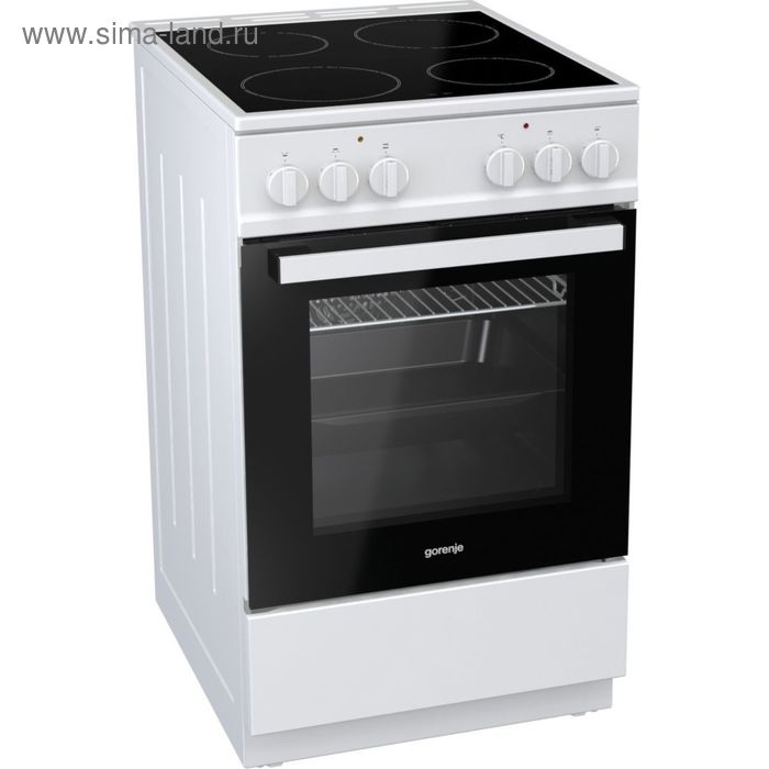 Плита Gorenje EC 5121 WG-B, электрическая, 4 конфорки, 68 л, стеклокерамика, белая