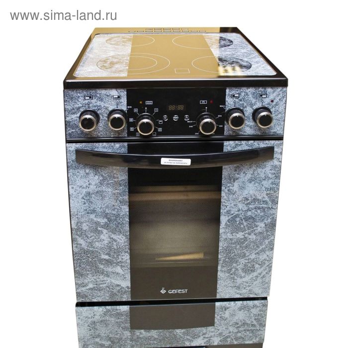 Плита Gefest 5560-03 0043, электрическая, 4 конфорки, 55 л, стеклокерамика, серая - Фото 1
