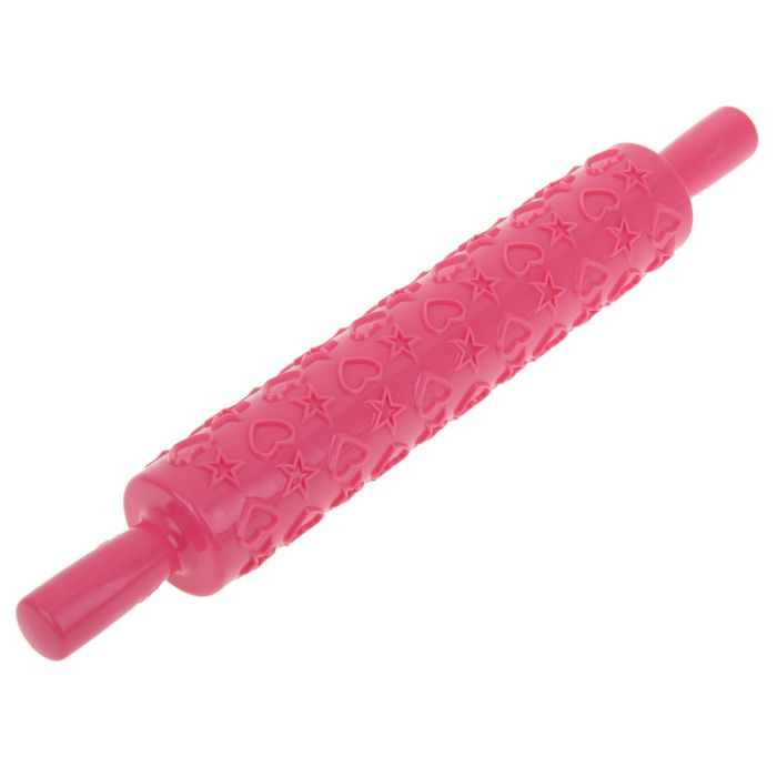 Скалка кондитерская фактурная Доляна «Звёзды», 37 см - Фото 1