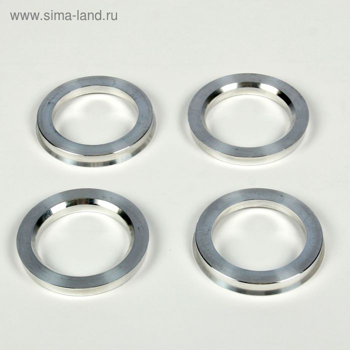 Алюминиевое центровочное кольцо, диаметр наружний 73,1 мм, внутренний 54,1 мм, набор 4 шт. - Фото 1