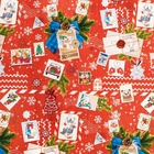 Упаковочная бумага на Новый год «Почтовые открытки», 70×100 см, глянцевая - Фото 3