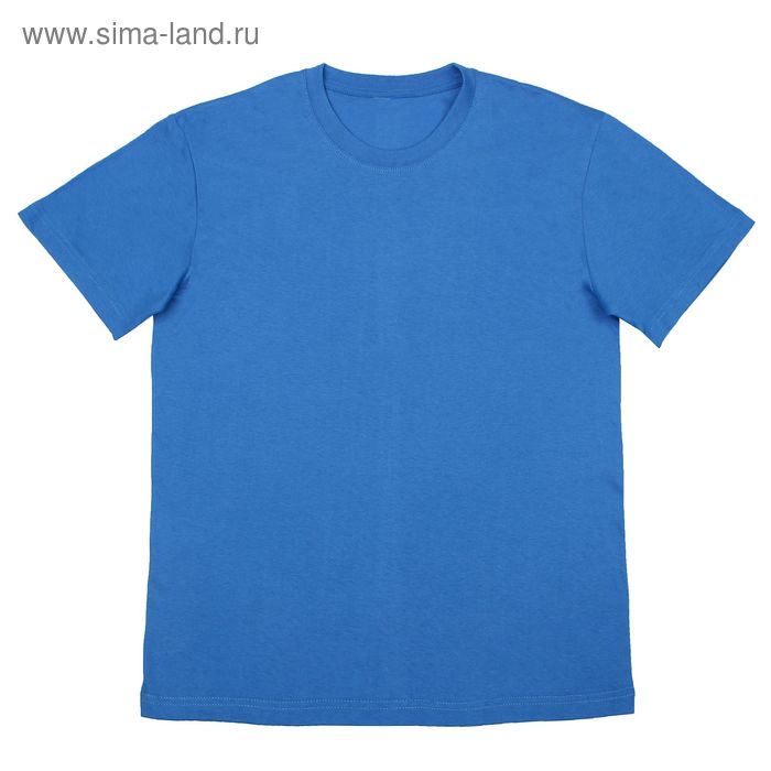 Футболка однотонная мужская цвет голубой, р-р 50 (L) - Фото 1