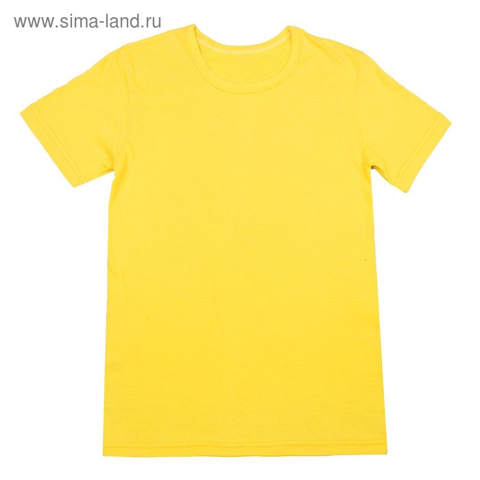 Футболка однотонная женская цвет желтый, р-р 46 (M) - Фото 1