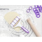 Валик для нарезки теста Доляна «Лепота», 12.5×3×19 см, 4 насадки, цвет белый - Фото 4