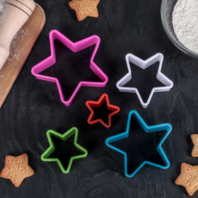 Набор форм для вырезания печенья Доляна «Звезда», 5 шт, 9,5×3,5×9,5 см, цвет МИКС