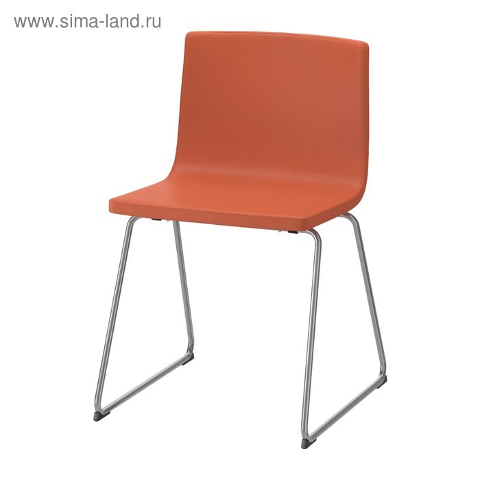Стул, хромированный, Мьюк оранжевый БЕРНГАРД - Фото 1