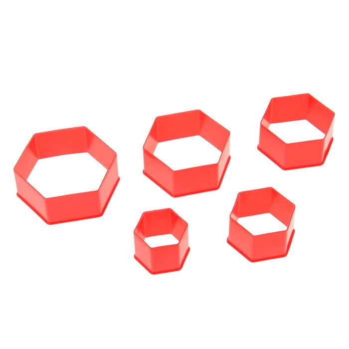Набор форм для печенья «Шестиугольник», 5 шт, 9,5×3×8 см, цвет МИКС - Фото 1