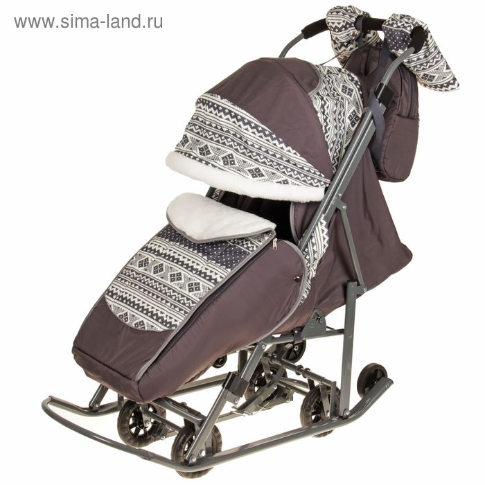 Санки коляска «Скандинавия», цвет серый