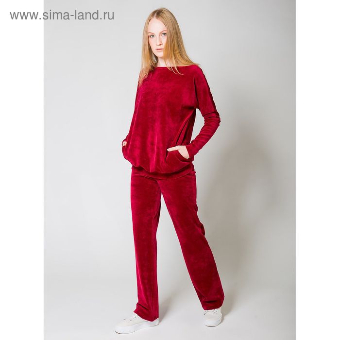 Костюм женский (джемпер, брюки) "Селин", цвет бордовый, р-р 50 2031 - Фото 1