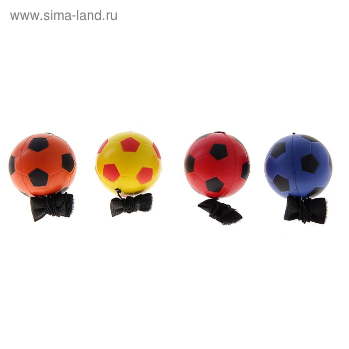 Мяч на резинке "Футбол", цвета МИКС - Фото 1