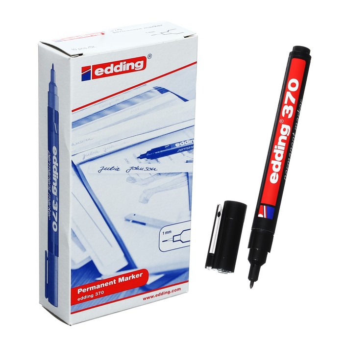 Маркер перманентный EDDING E-370/1 (нестираемый), 1.0 мм, чёрный - Фото 1