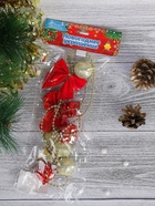 Бусы на ёлку «Банты, колокольчики, подарки», 90 см, красно - золотистые 2371142