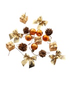 Ёлочные игрушки «Сюрприз», шары новогодние, набор 17 шт. (4 шишки, 4 подарка, 4 банта, 4 шара, 5 шариков) - Фото 8