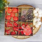 Набор украшений пластик 16 шт "Сюрприз" (4 шишки, 5 шаров, 5 колокольчиков, 2 Деда Мороза) - Фото 2