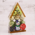 Ёлочные игрушки «Домик», шары новогодние, набор 12 шт. (6 шаров,3 шишки, 3 подарка) - фото 117254809 Ёлочные игрушки «Домик», шары новогодние, набор 12 шт. (6 шаров,3 шишки, 3 подарка) - фото 117254809