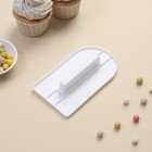 Шпатель кондитерский KONFINETTA, 15×8×2.5 см, с ручкой, белый - Фото 1