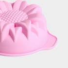 Форма для выпечки Доляна «Подсолнух», силикон, 15,3×13 см, с ручками, цвет розовый - Фото 5