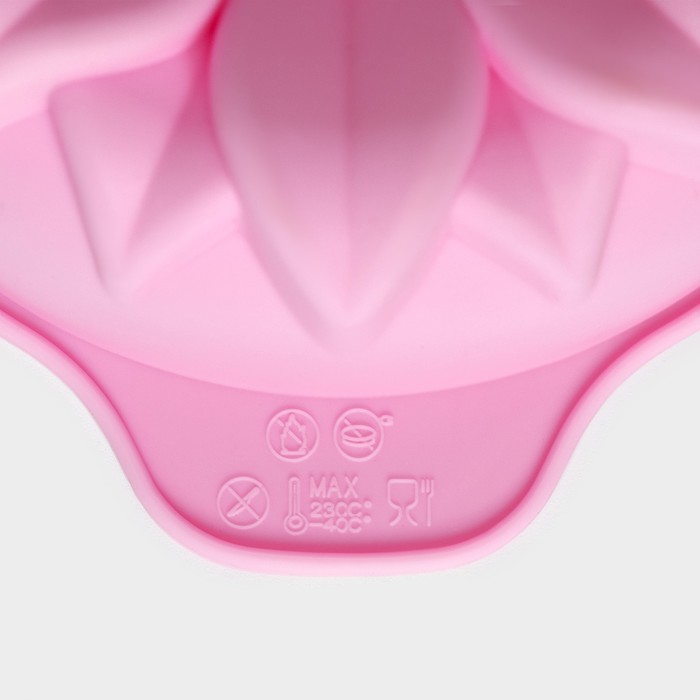 Форма для выпечки Доляна «Подсолнух», силикон, 15,3×13 см, с ручками, цвет розовый - фото 1906869760