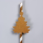 Трубочка для коктейля «Ёлочка», полоска, в наборе 10 штук - Фото 4