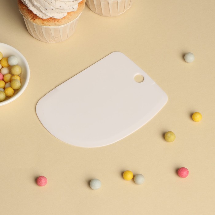 Шпатель кондитерский Доляна, 12.5×8.5 см, цвет белый - Фото 1