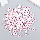 Набор бусин для творчества пластик "Красное сердечко в круге" 20 гр 0,7х0,7 см - Фото 2