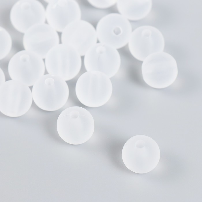 Бусины для творчества пластик "Белая дымка" матовые набор 20 гр 1,2х1,2 см - фото 3653341