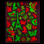 Наклейка пластик светящаяся "Бабочки. Париж" МИКС 30х18 см - Фото 3